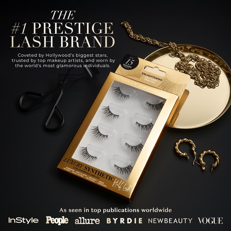 Lilly Lashes Luxury Synthetic Half Lashes (Pack of 4), False