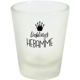 ShirtInStyle Schnapsglas Glas Lieblingshebamme, Dankeschön Geburt Baby Kind