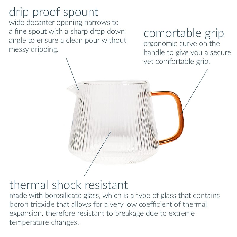 CEREMONY pourover decanter, borosilicate glass decanter for coffee, tea and