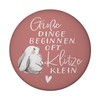 Baby Rabbit Magnet Round with Saying Große Dinge beginnen oft
