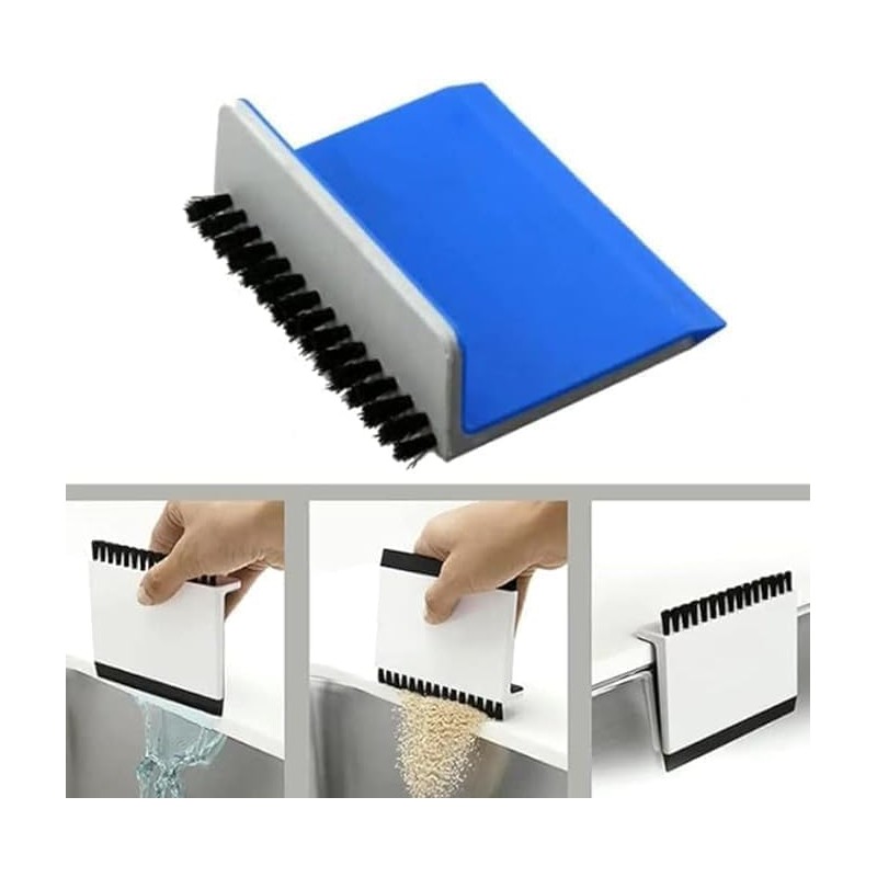 2 Pcs Black Kitchen Sink Squeegee Cleaner Countertop Brush Wiper