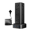 Vertical Power Strip with USB & Type-C, 12 AC Outlets