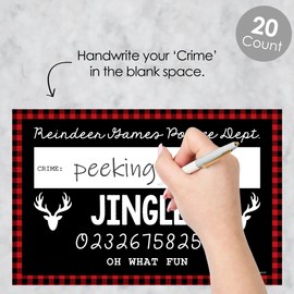Big Dot of Happiness Prancing Plaid - Party Mug Shots - Photo Booth Props Christmas & Holiday Buffalo Plaid Party Mugshot Signs - 20 Count