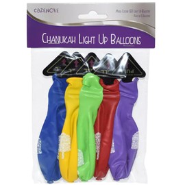 Hanukkah Light Up Balloons, 5 Pack, Multicolor, 12 Inch, LED Illuminated