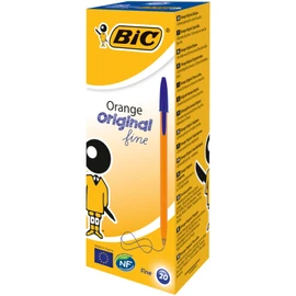 BIC Orange Original Fine Ballpoint Pens Fine Point (0.8 mm) - Blue, Box of 20