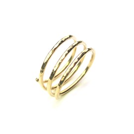 Gold Wraparound Ring in 14k Gold Filled Wire, Adjustable Triple Band