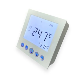 SM-PC®, #877 Digital Thermostat Room Thermostat Underfloor Heating Wall Heating LED White Surface-Mounted
