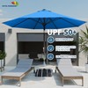 PatioKingdom Auto-Tilt 9FT Patio Umbrella Outdoor with 8 Sturdy Fiberglass