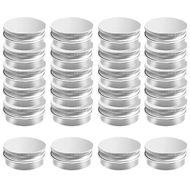 MYYZMY 20 Pack 1 oz Aluminum Tin Jar with Screw Lid 30 ml Round Refillable Containers