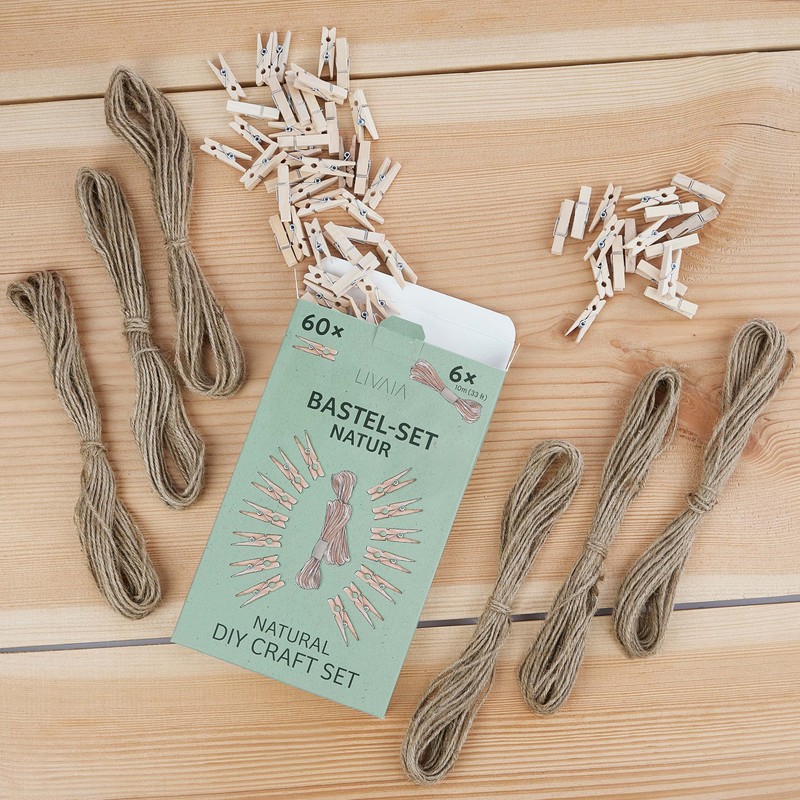 LIVAIA Craft Set: Natural DIY Set with 6x33ft Jute Twine