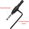 Bephee 5Pcs Quick Change HSS Wood Countersink Drill Set 1/4"Hex