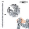 CLHXWU Pack of 6 12 m Christmas Tinsel Garland, Silver,