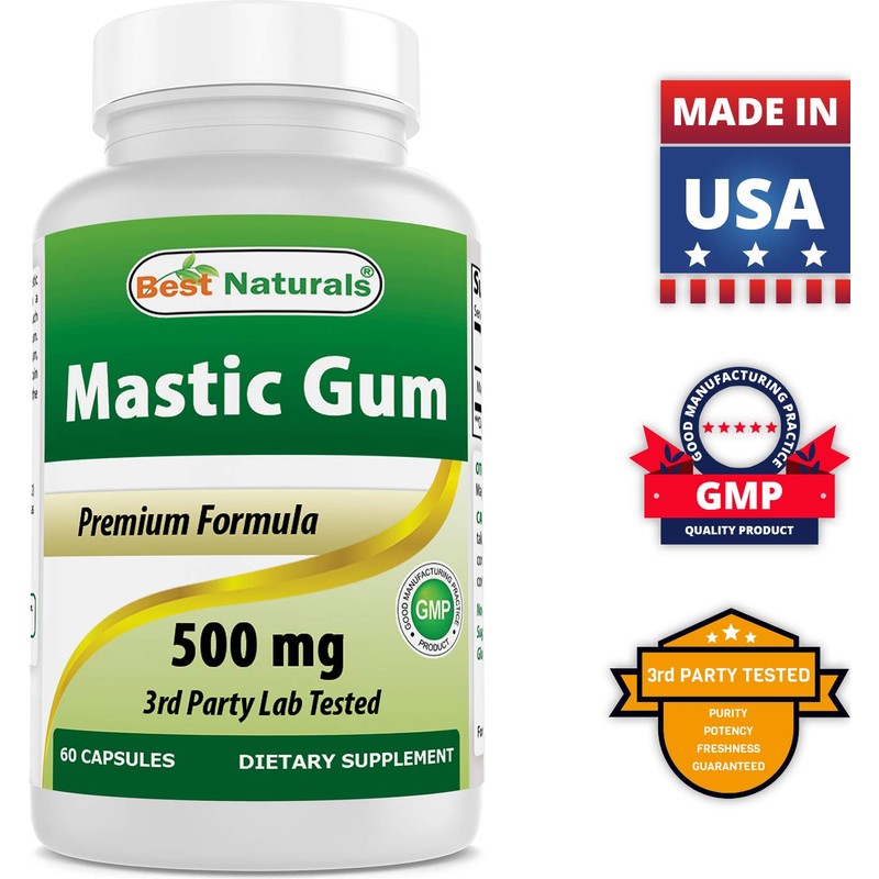 Best Naturals Mastic Gum 500 mg 60 Capsules (60 Count