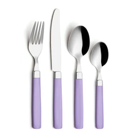 Exzact WF23 Cutlery Set Stainless Steel with Coloured Handles (Lavender, 16 Pieces)