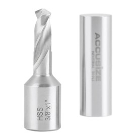 Accusize Industrial Tools 3/8'' Dia of Drill H.S.S. Fully Ground Drill with 3/4 Inch Weldon Shank, 1" Cutting Depth, 0519-1038