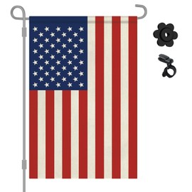 HOOSUN 12" x 18" American Flags Garden Flag,Small American Flags for Outside Patriotic Decorations,Double Sided Patriotic USA Yard Flag Presidents Day Decorations for Garden,Yard,Lawn(No Flagpole)