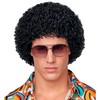 Black 70S Disco Wig 70S Fancy Dress Costume Accessory Retro