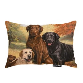 Nicokee Throw Pillow Cover Lovely Labrador Retriever Dog Art Cute Dogs Decorative Pillow Case Home Decor 20x12 Inches Pillowcase