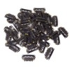 Honbay 50PCS 6-Teeth Black U-Shape Snap Clips for Hair Extensions
