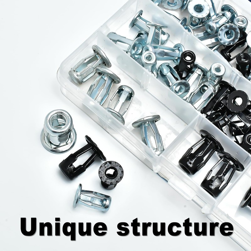 Dana Fred Short Jack Nuts,M4m5m6m8 Expansion Screw Petal Nut, 84pcs