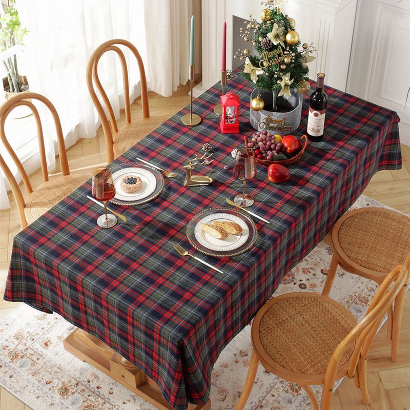 Christmas Check Tablecloth Tablecloth Emotional Camping Home Party Table Cover,