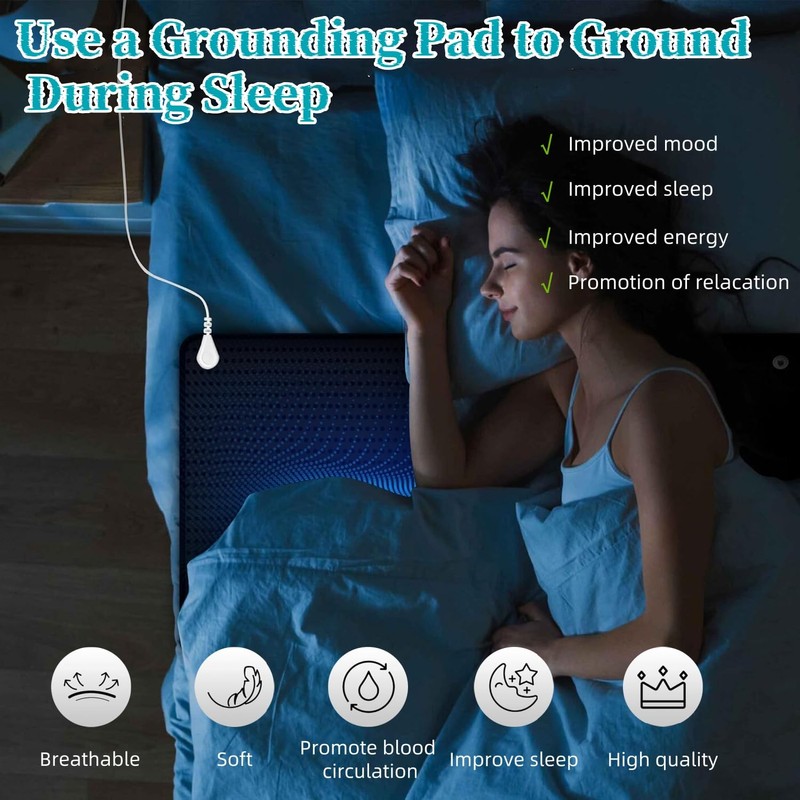 Grounding Mat for Bed, OuDilee Grounding Sleeping Mat Queen Size,
