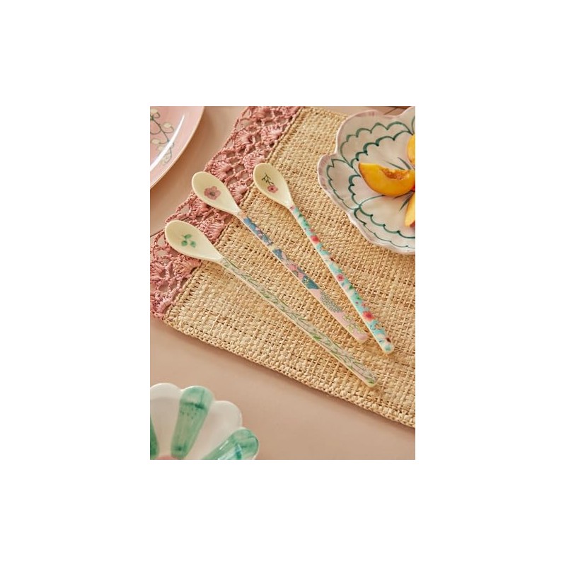 Rice Latte Melamine Spoon Flower Print Set of 6