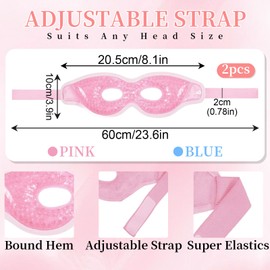 DGMI Cooling Eye Mask, Pack of 4, Gel Eye Mask, Cooling Mask, Reusable Cooling Ice Sleep Masks for Post-Surgery, Swelling, Allergies, Sinus and Migraine (Blue) (29 x 19 cm)