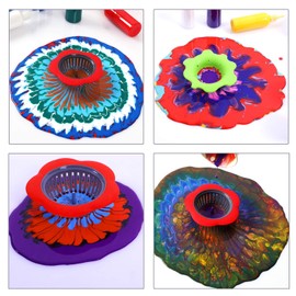 Allazone Pack of 30 Acrylic Pouring Strainers, Acrylic Pouring Strainers, 6 Pieces Acrylic Pouring Strainers Flow Painting Tools Kits for DIY Paint, Shower, Bathtub