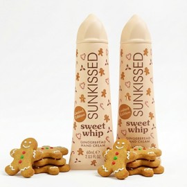 Sunkissed Hand Cream Gift Set - 2 Pack Gingerbread Hand Cream for Dry Cracked Hands, Moisturising Hand Lotion for Women, Luxury Hand Cream Set with Festive Scent, 60g Each Travel Size