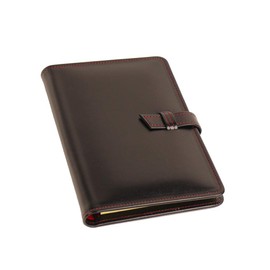 Genuine Leather Legal Pad Holder - Made in Japan - Leather Legal Pad Holder Junior Size (Black Red)