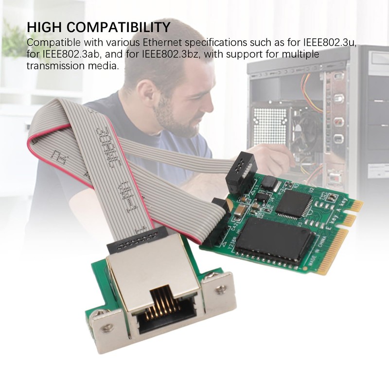 M.2 A+E Key 2.5G Ethernet Adapter, RJ45 Gigabit Ethernet Network