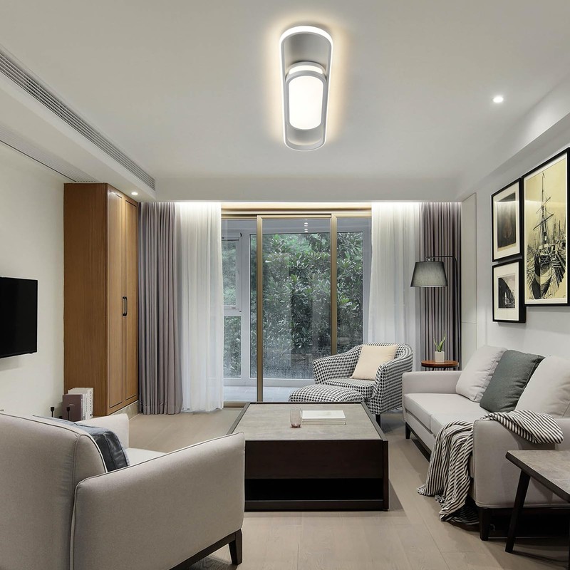 Qcyuui Modern LED Ceiling Light,Dimmable Linear Ceiling Lamp,31.5in Kitchen Lighting