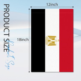 Egypt Garden Flag 12x18 Inch Double Sided 3 Ply Egypt Flags with Vivid Color for Outside Courtyard Parade Lawn Decor, Nation Flags for Yard Home Indoor Outdoor Decorations
