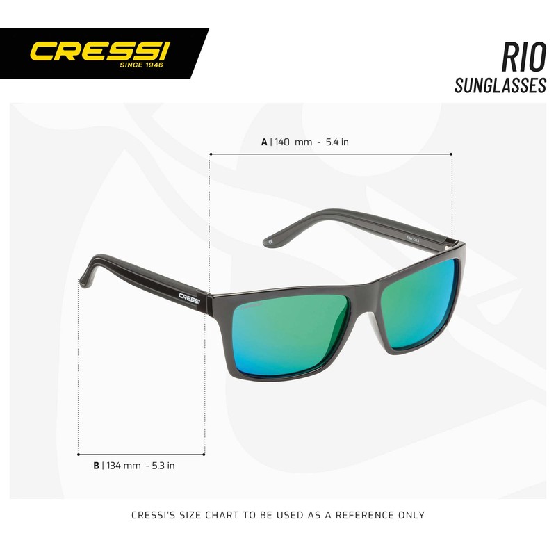 Cressi Unisex Rio Sports Sunglasses, Black/Lens Green, Uni