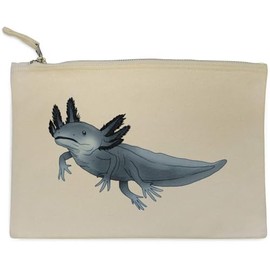 'Blue Axolotl' Canvas Clutch Bag/Accessory Case (CL00043935)