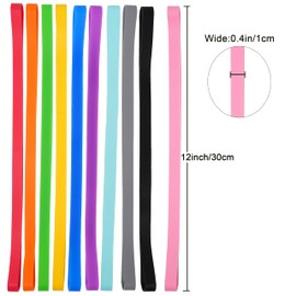 Rubber Bands Silicone 10 Pcs 12inch Elastic Bands for Notebook Books Cooking Wrapping Rubber Bands Cooking Boxes Wraps Office Supplies