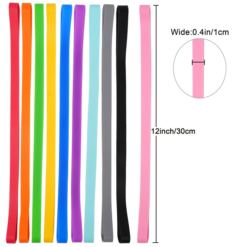 Rubber Bands Silicone 10 Pcs 12inch Elastic Bands for Notebook
