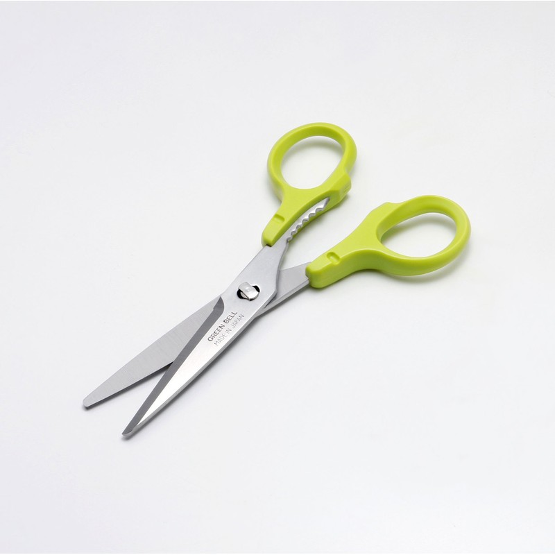 Greenbell G-2008 Stainless Steel Handy Kitchen Scissors with Holder, Green