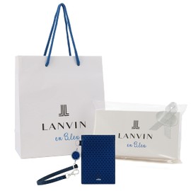 Lanvin on Blue 345164 LANVIN en Bleu Men’s Passcase with Brand Shopper, Gift Wrapping, Pass Case, Reel Included, Commuter Holder, Cowhide Leather, Genuine Leather, Our Limited Edition, [07] Navy