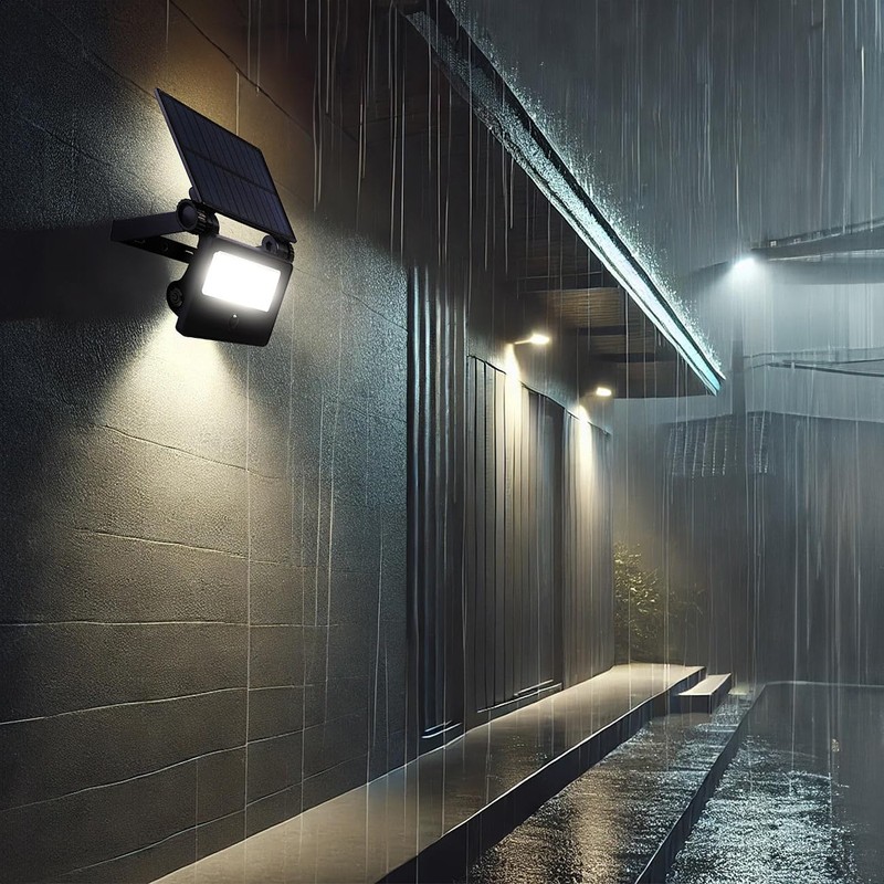 Luminea Solar Spotlight LED: Solar LED Wall Floodlight with PIR