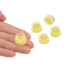 Kozelo 5pcs Small Circular Bubble Spirit Levels - [18mm Diameter 9mm Thickness] Mini Round RV Level Leveling Tools for Travel Trailer Turntable Camera, Yellow