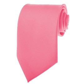 K. Alexander Mens Necktie SOLID Satin Neck Tie Hot Pink
