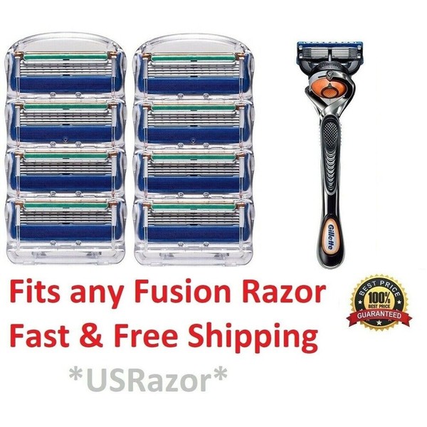 9 Gillette Fusion Razor Blades Cartridges Refills Proglide Flexball Handle 4 8