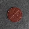 Texas Compass Leather Coasters, Full Grain Leather, 4" Round, 1