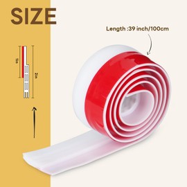 Door Draft Stopper 2-Pack - Weatherproof and Soundproof Door Seal Strip for Interior/Exterior Doors, 2" W x 39" L, Insulation and Noise Reduction Bottom Sweep (White)