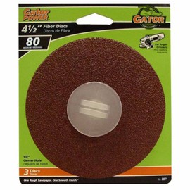 ALI INDUSTRIES 3071 80 Grit Aluminum Oxide Fiber Discs (3 Pack), 4.5" x 7/8"