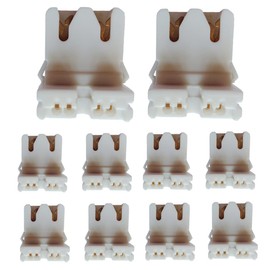 myezfit U-Shaped Fluorescent Lamp Socket Holder for T8/T10/T12 Fluorescent Tube Light - Non-shunted Turn-Type T8 T12 LED Lamp Holder - UL Listed, Polycarbonate (PC) Material - DIY Mounting - 10 Pack