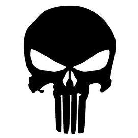 The Punisher Skull Vinyl Sticker Decal (5''x4'', Black)