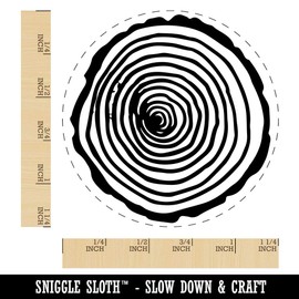 Hand Drawn Tree Rings Doodle Rubber Stamp for Stamping Crafting Planners - 1-1/4 Inch Large